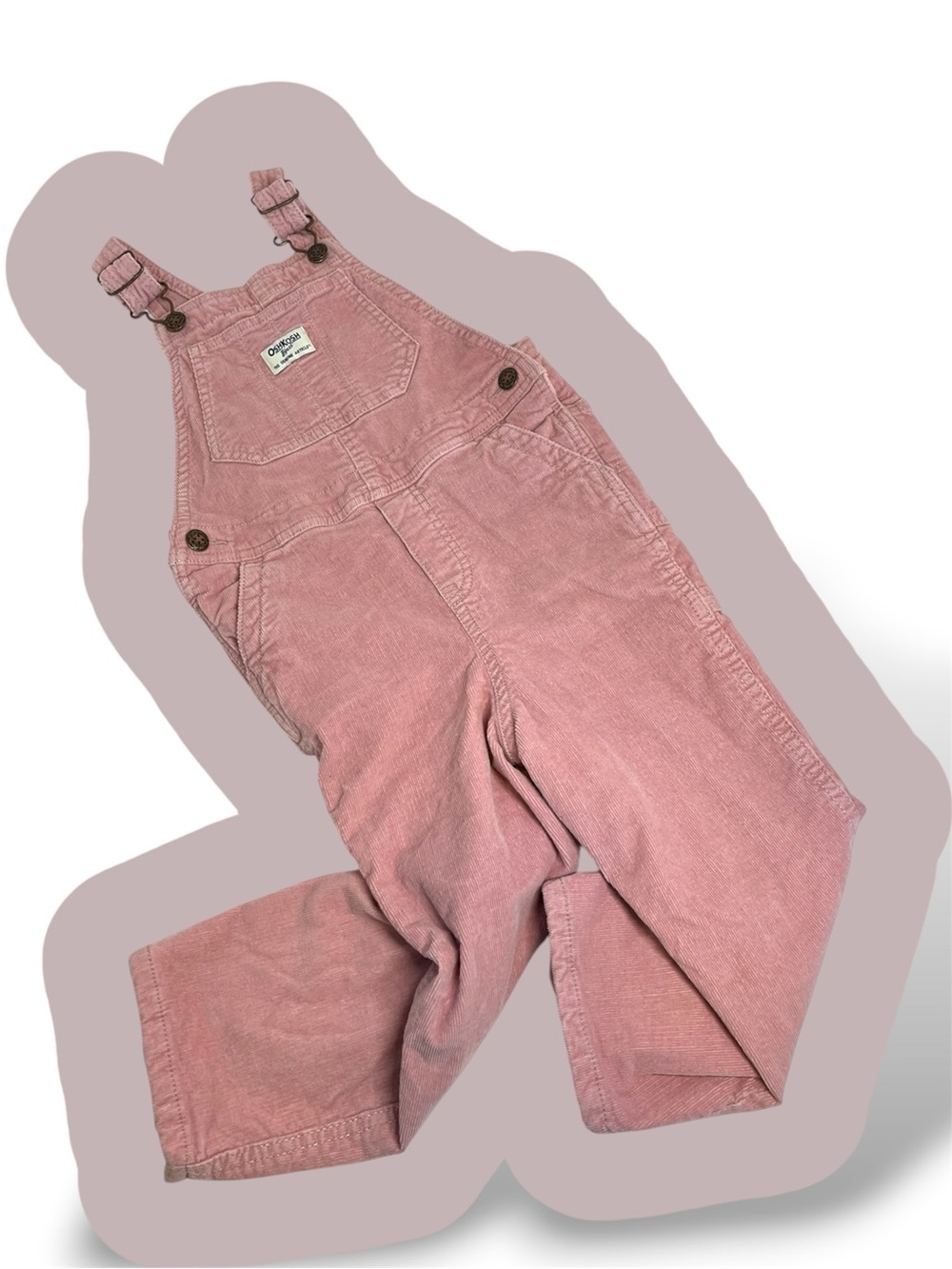 Girls 5T Toddler OshKosh Vestbak Pink Corduroy Overalls Fall Kids Cute Autumn